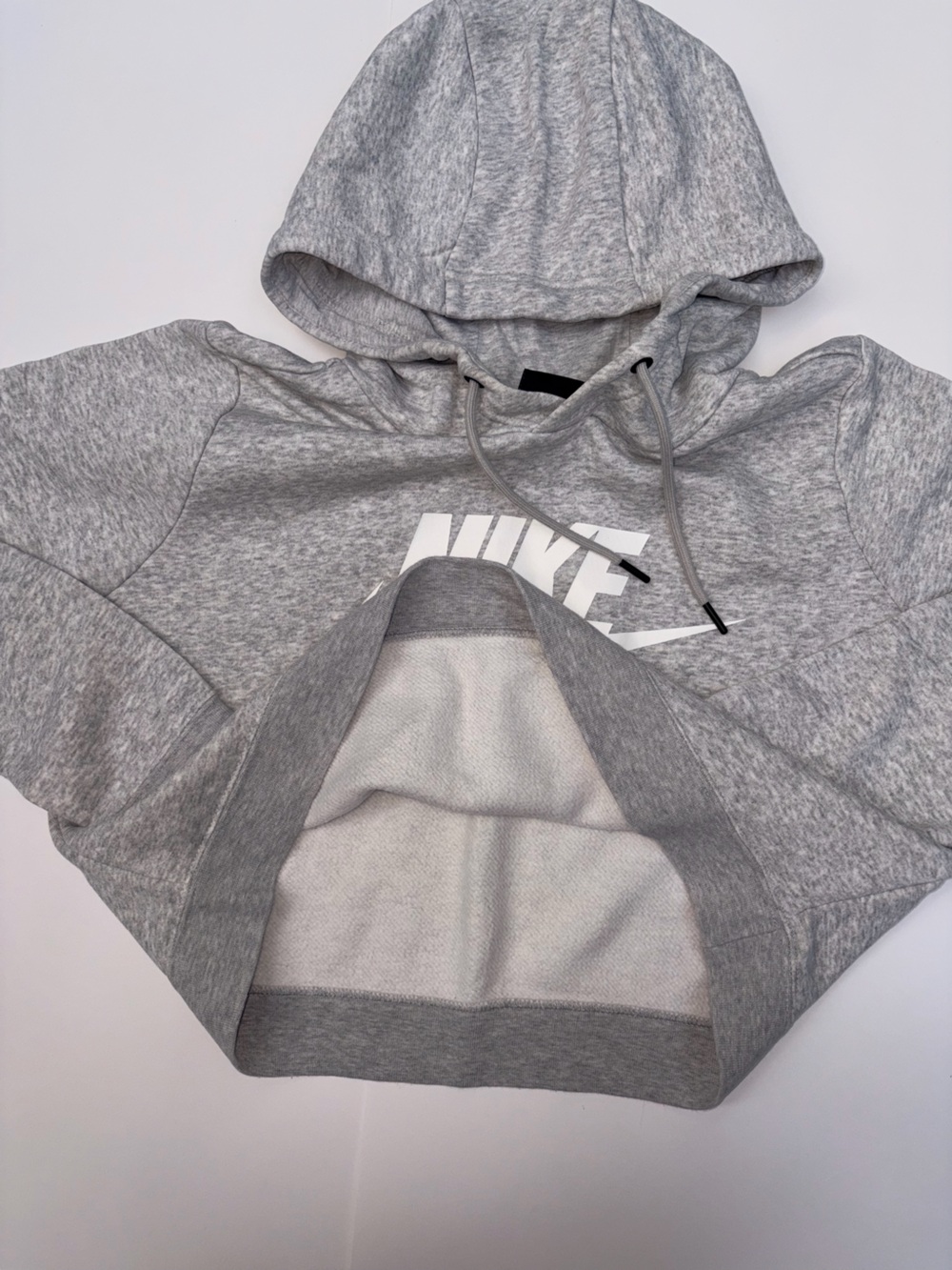 Women’s Nike Cropped Grey Hoodie Sz M - Picture 3 of 6